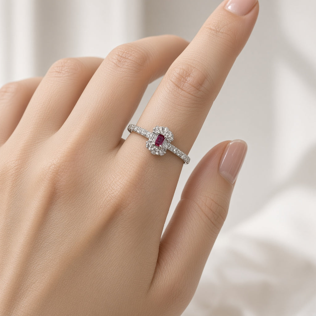 PT900 ルビーリング 0.05ct