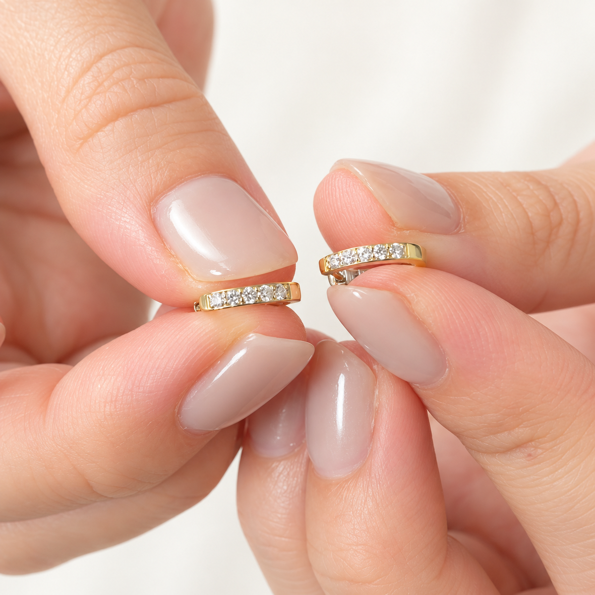 K18 × Pt ダイヤモンド 2wayフープピアス0.1ct