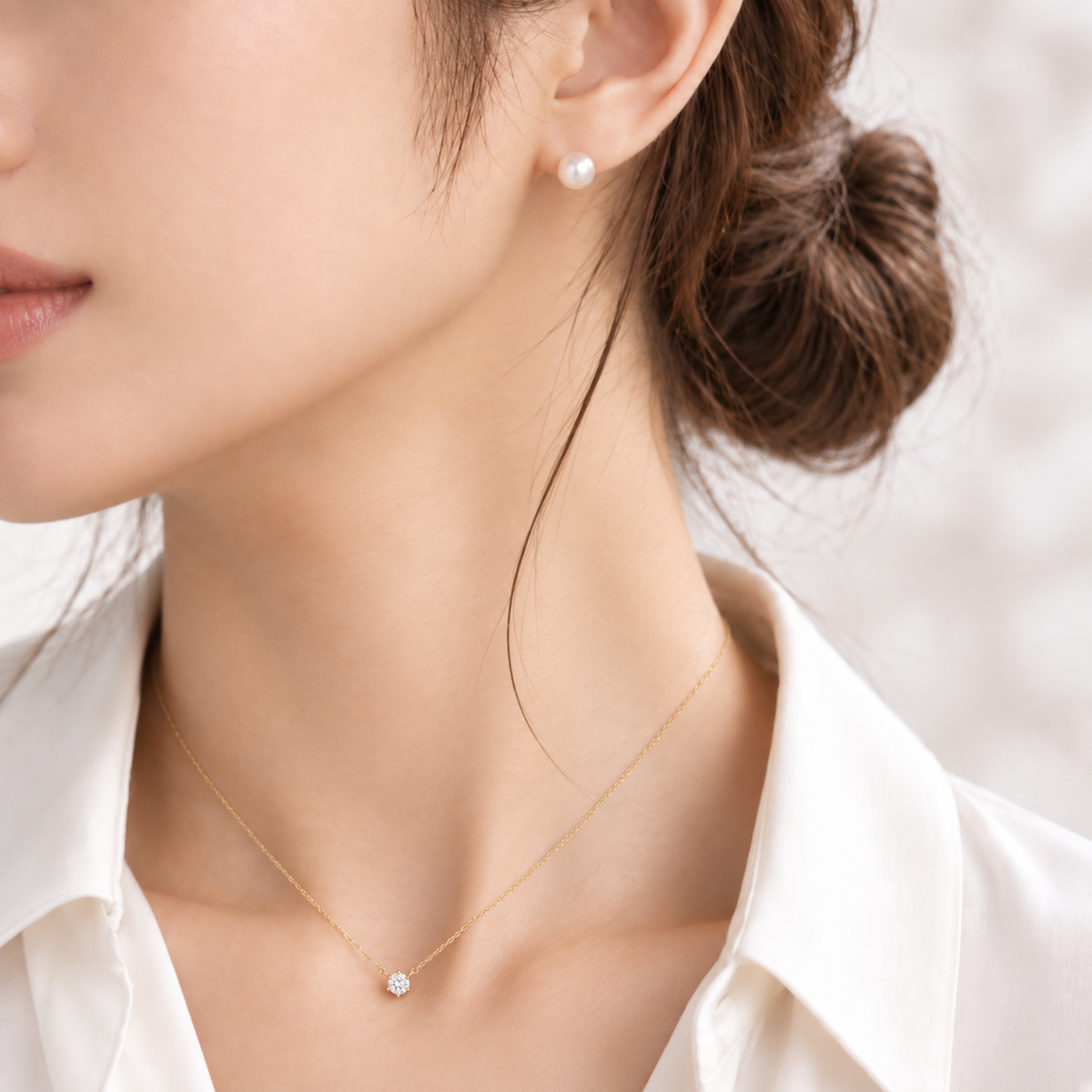 K18 ダイヤモンド一粒ネックレス 0.12ct
