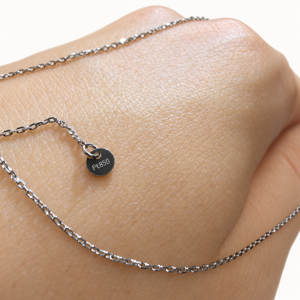 PT850 サファイア ダイヤモンドネックレス 0.20ct / 0.14ct 45cm