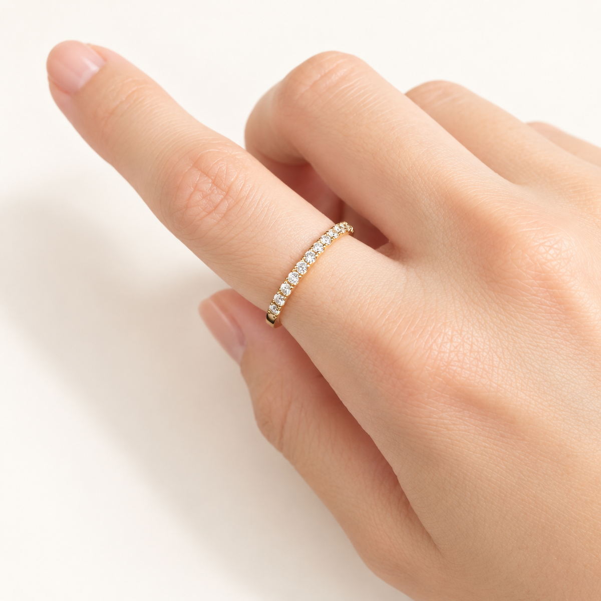 K18ダイヤモンド0.20ct  ハーフエタニティリング