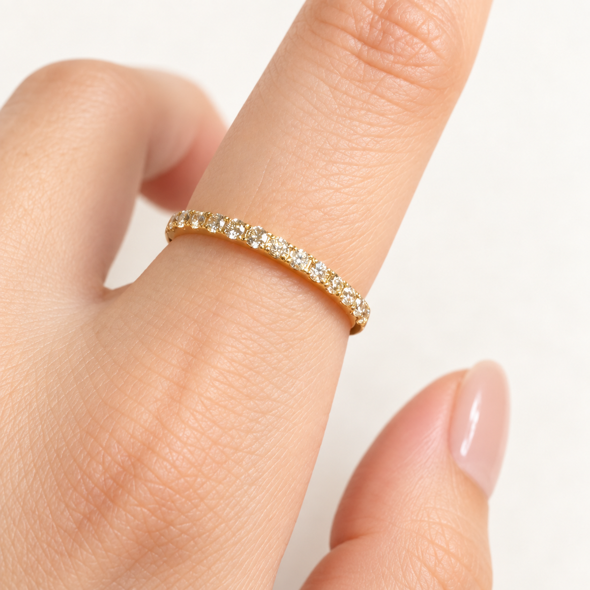 K18ダイヤモンド0.20ct  ハーフエタニティリング