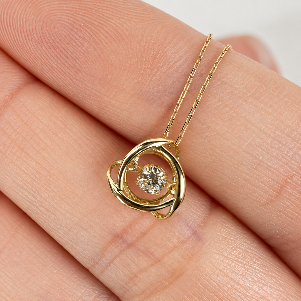K18 ダイヤモンド スウィングネックレス 0.08ct