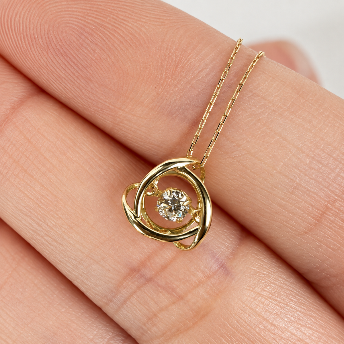 K18 ダイヤモンド スウィングネックレス 0.08ct