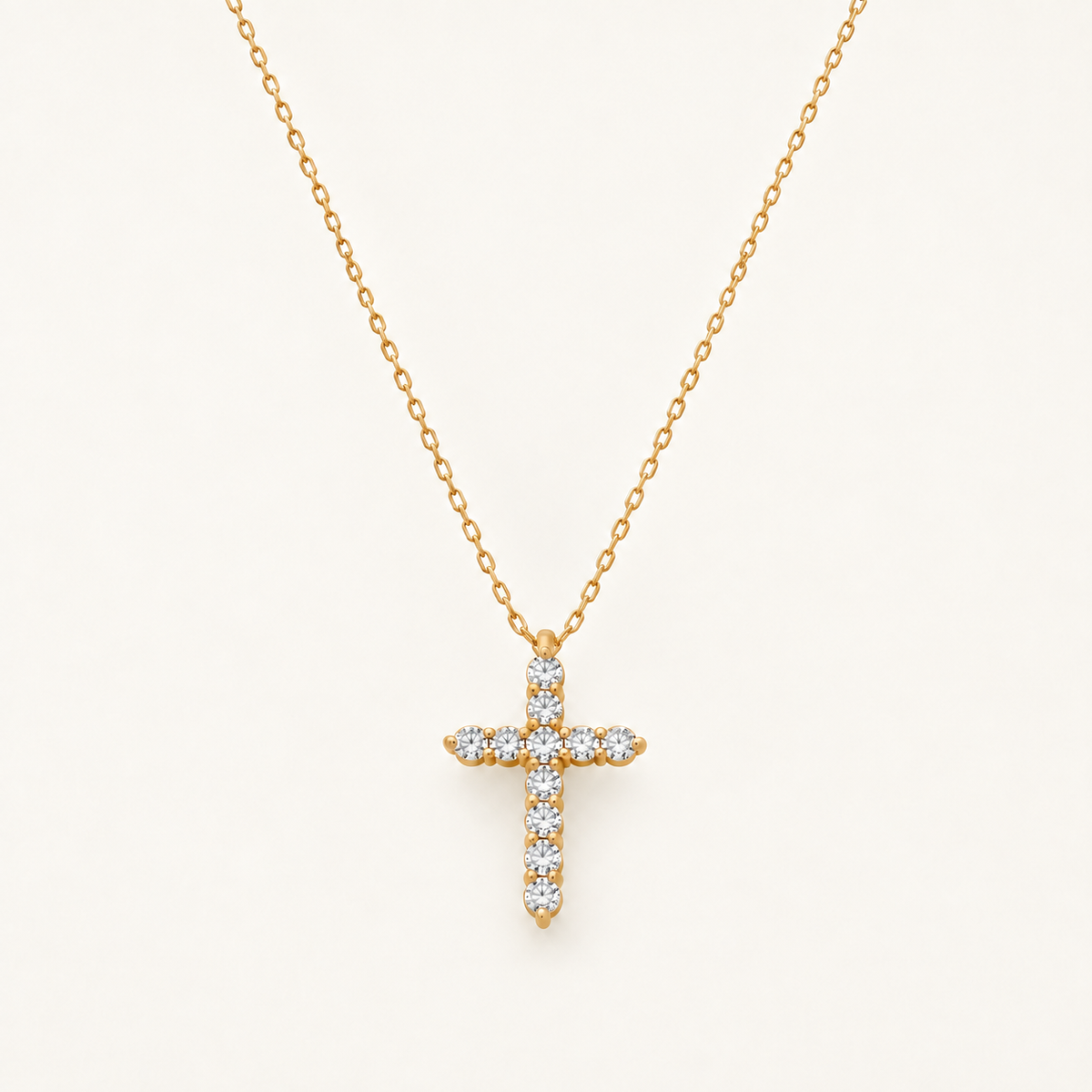 K18 ダイヤモンドクロスモチーフ ネックレス0.10ct