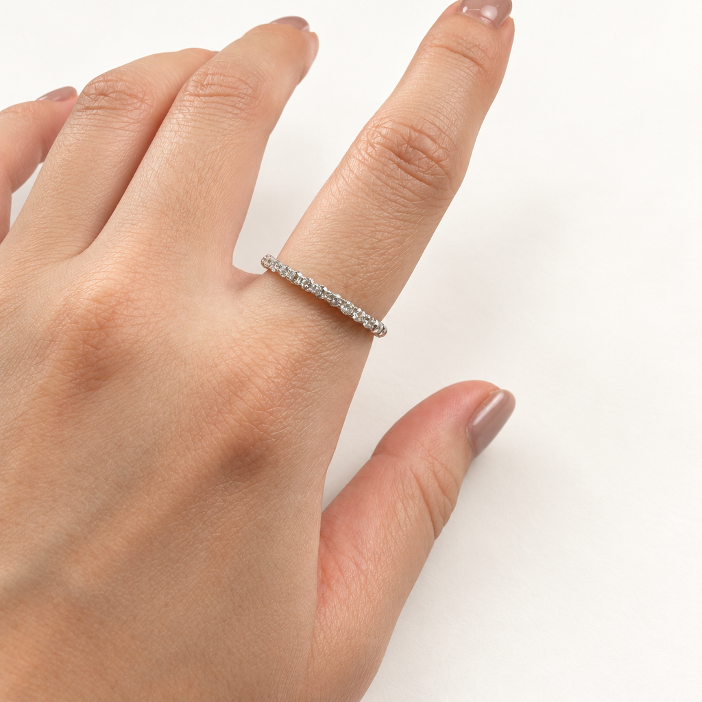 Pt950 カットボールダイヤモンド 0.2ct フレックスリング