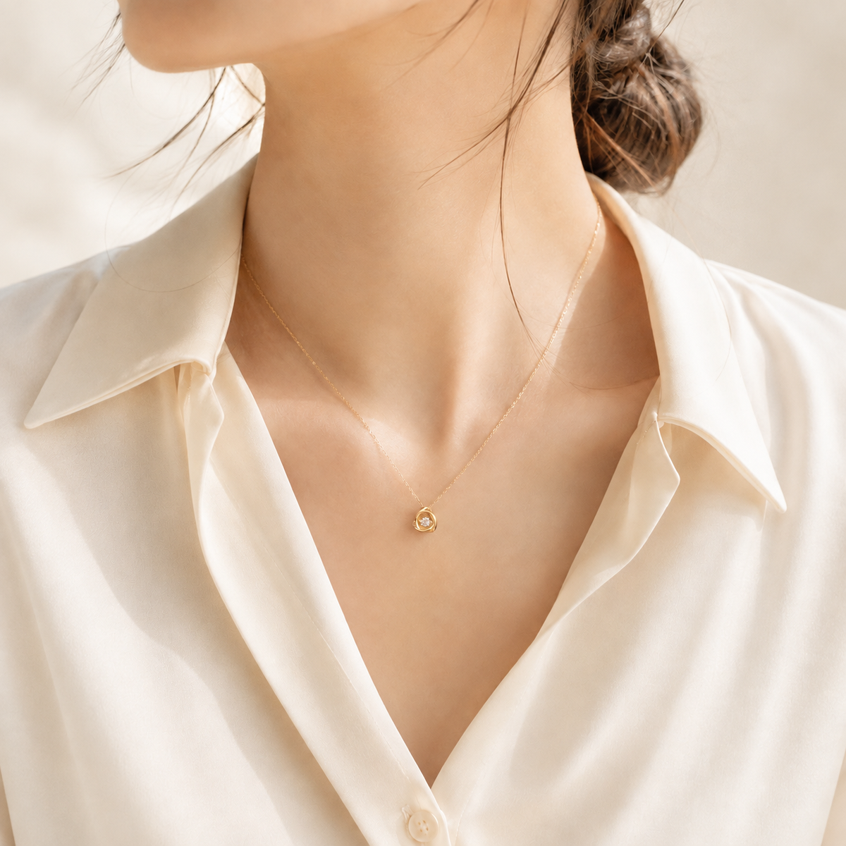 K18 ダイヤモンド スウィングネックレス 0.08ct