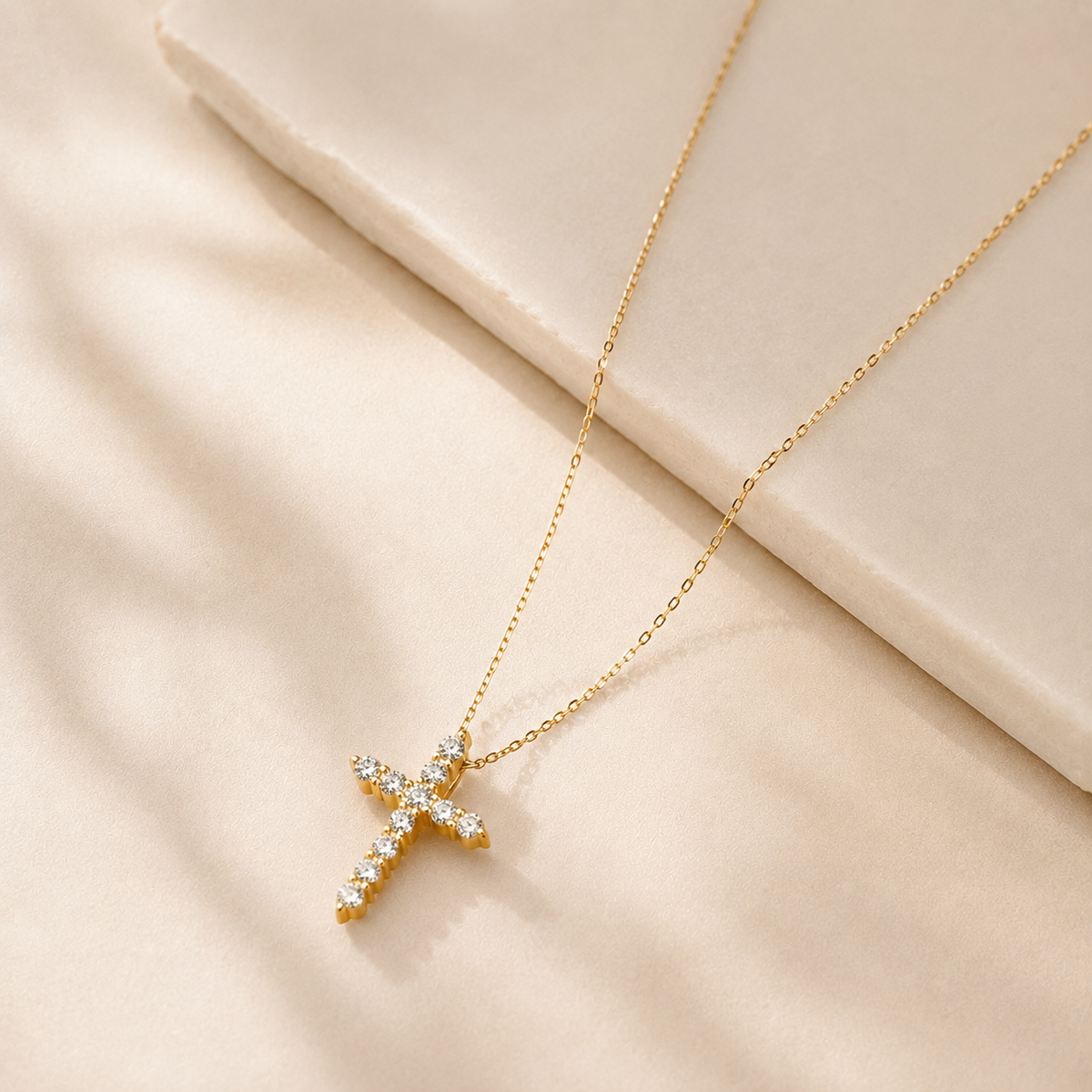 K18 ダイヤモンドクロスモチーフ ネックレス0.10ct