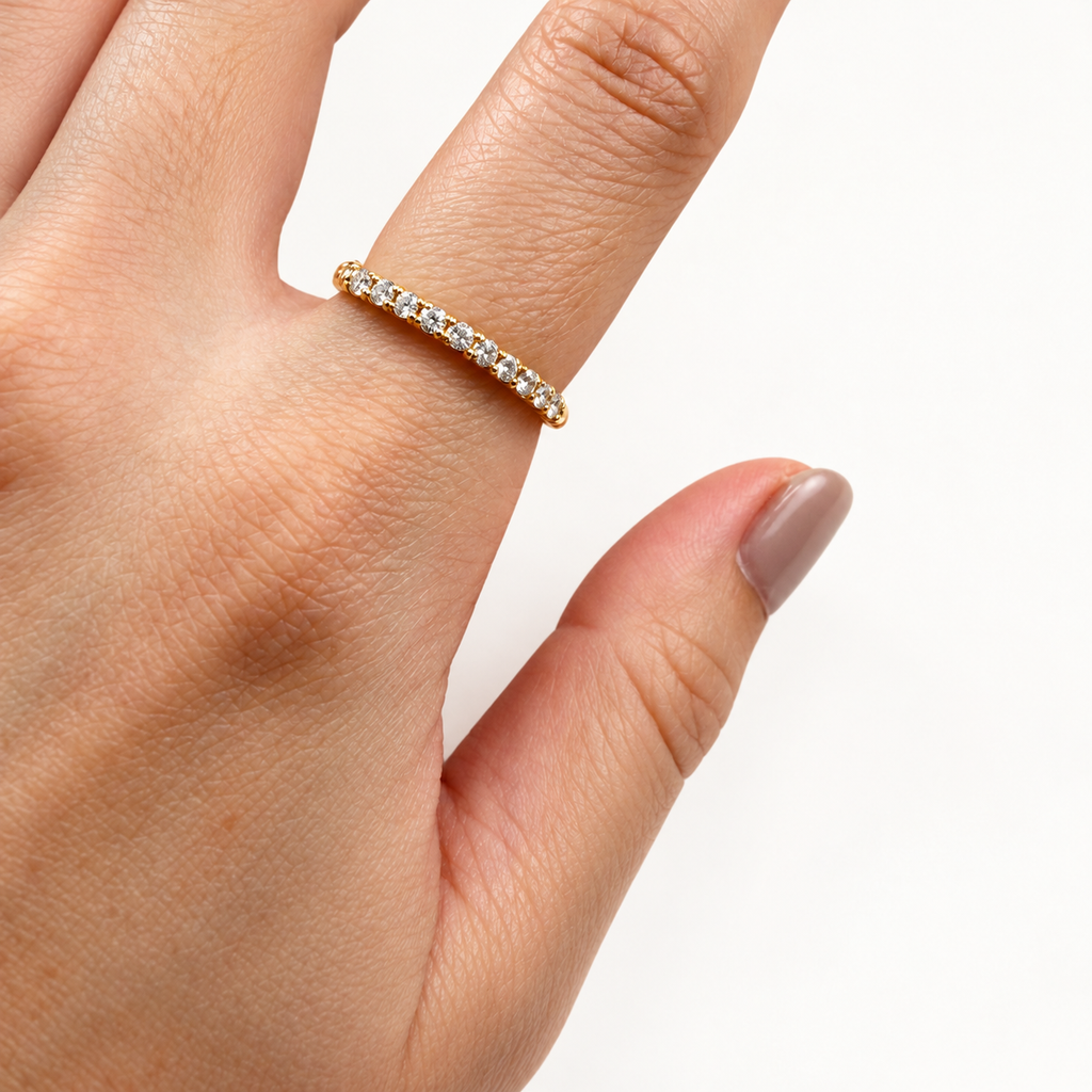 K18 カットボールダイヤモンド 0.2ct フレックスリング