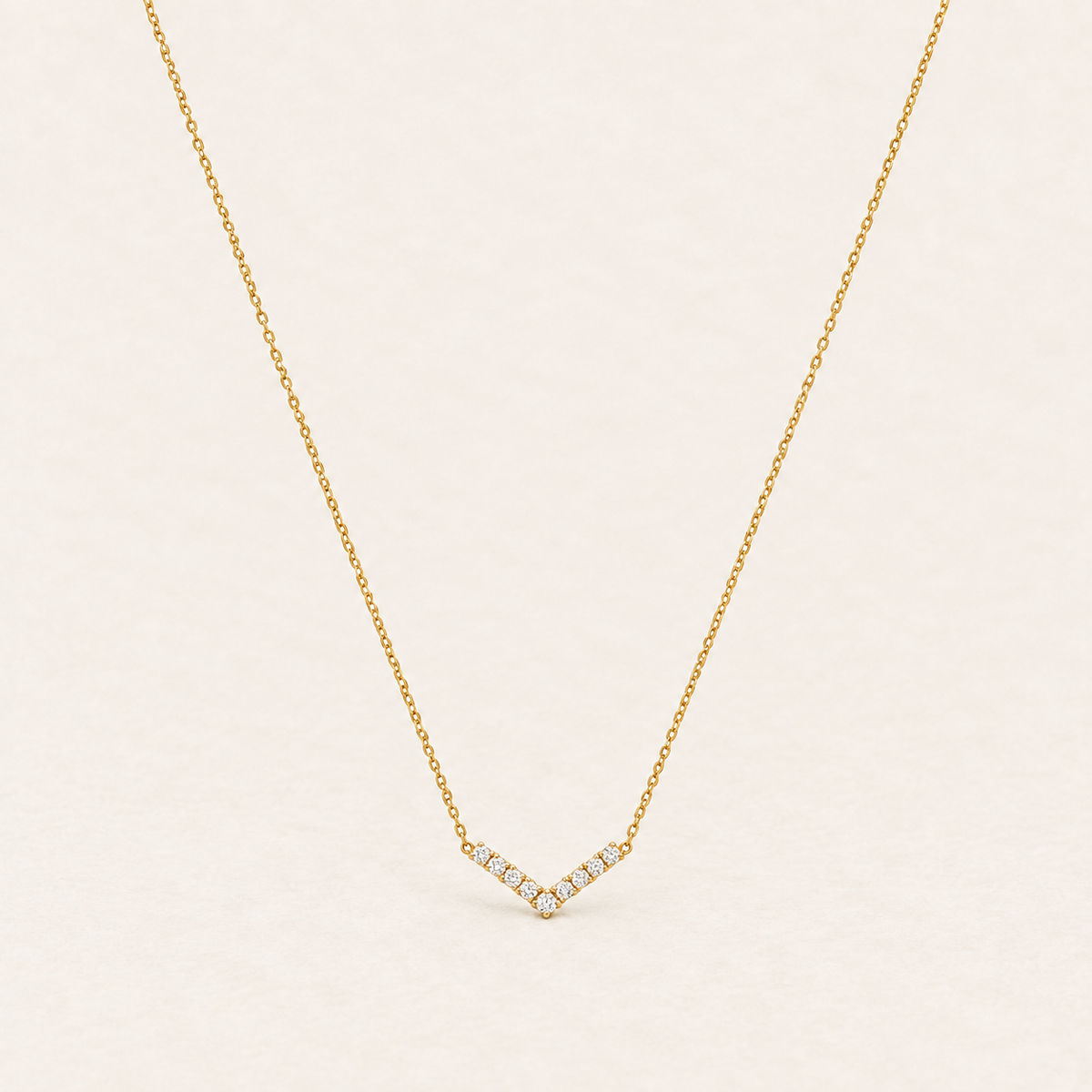 K18 ダイヤモンド Vライン ネックレス 0.15ct