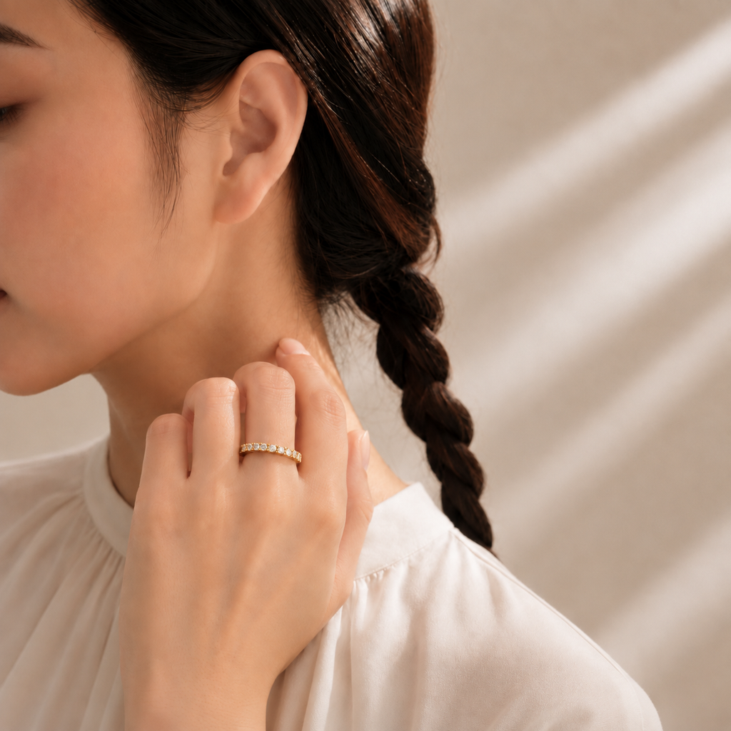 K18 ダイヤモンド エタニティリング 1.00ct