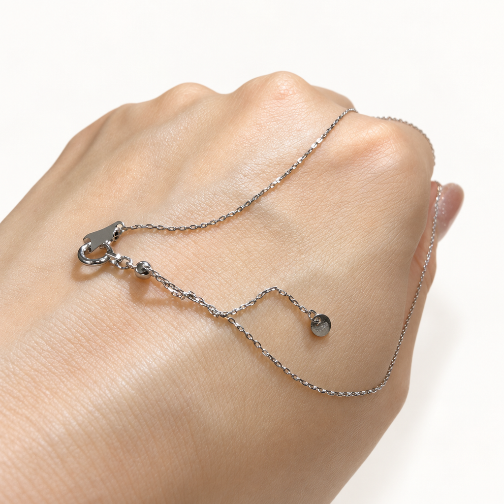 PT850 サファイア ダイヤモンドネックレス 0.20ct / 0.14ct 45cm