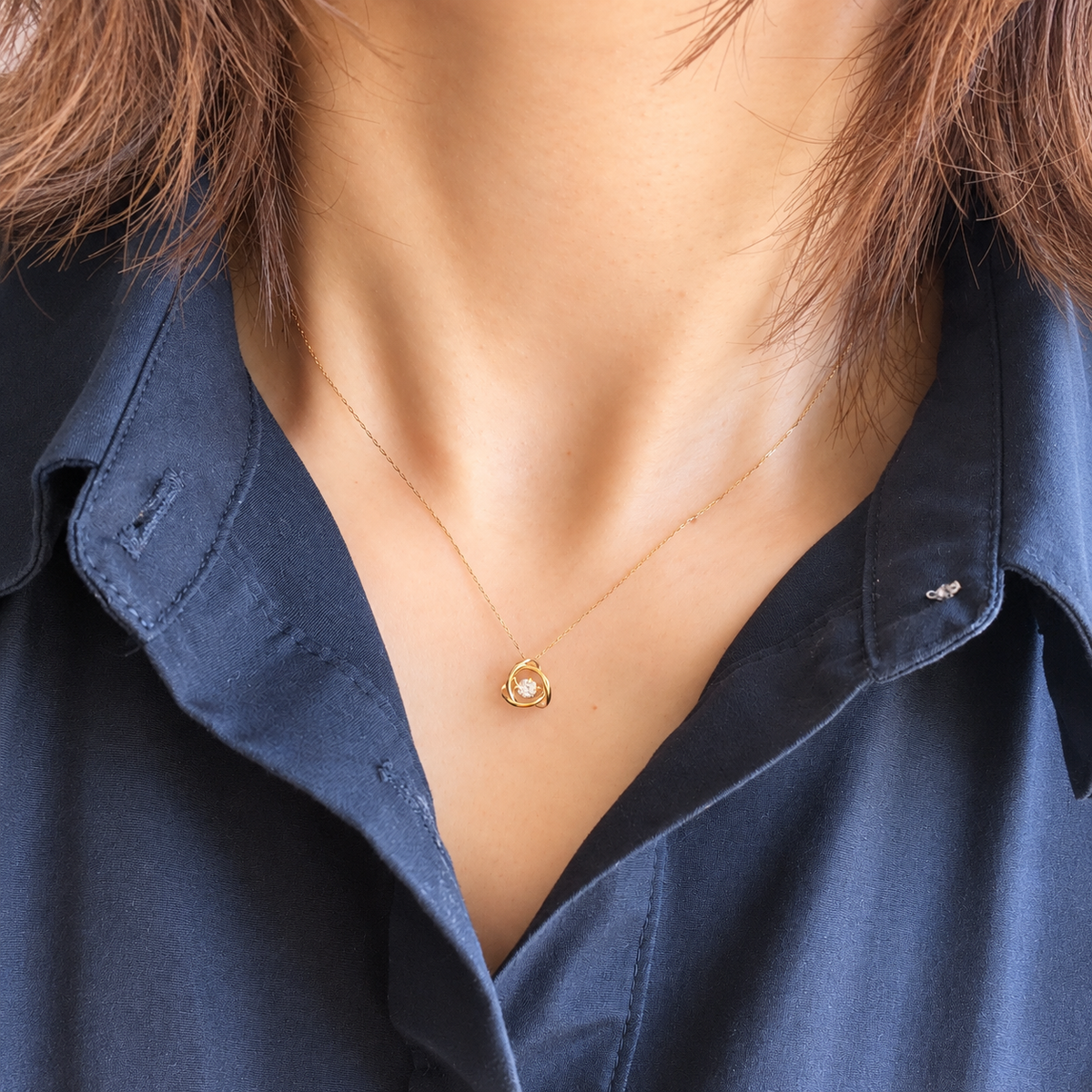 K18 ダイヤモンド スウィングネックレス 0.08ct