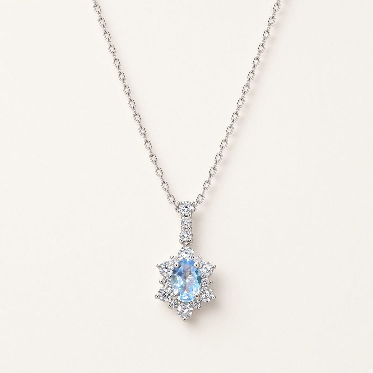 PT サンタマリアアクアマリン ダイヤモンドネックレス 0.38ct / 0.30ct 約43cm