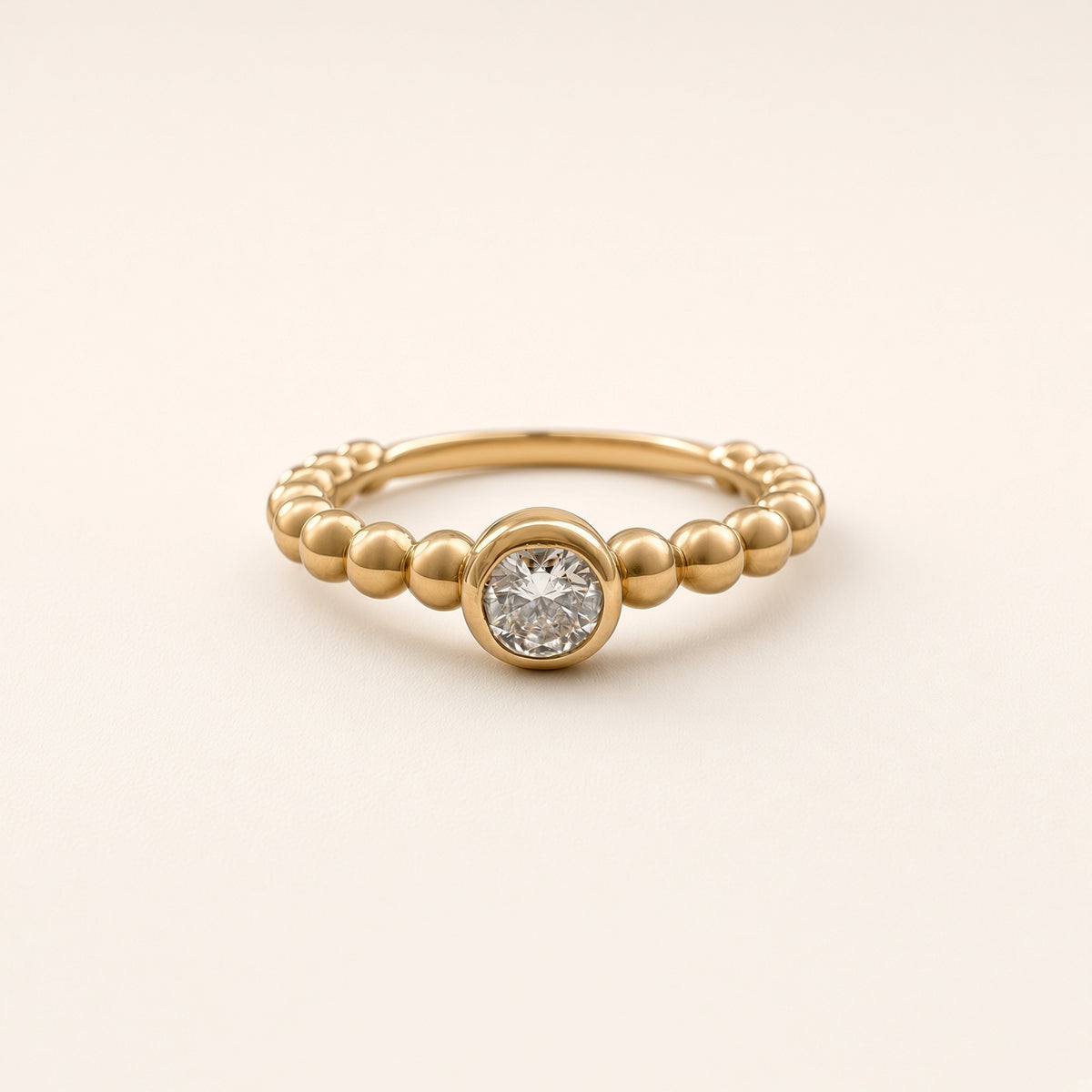 K18 ダイヤモンド 0.193ct フクリン留め ボールリング