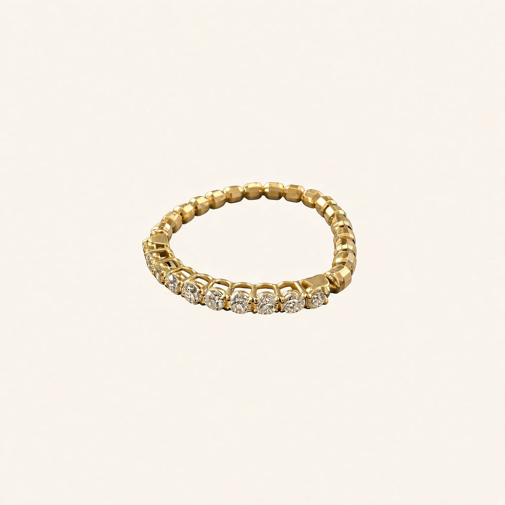 K18 カットボールダイヤモンド 0.2ct フレックスリング