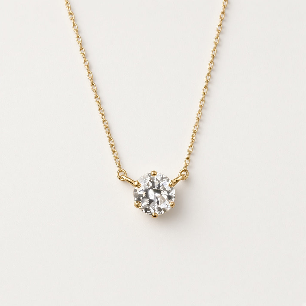 K18 ダイヤモンド一粒ネックレス 0.12ct