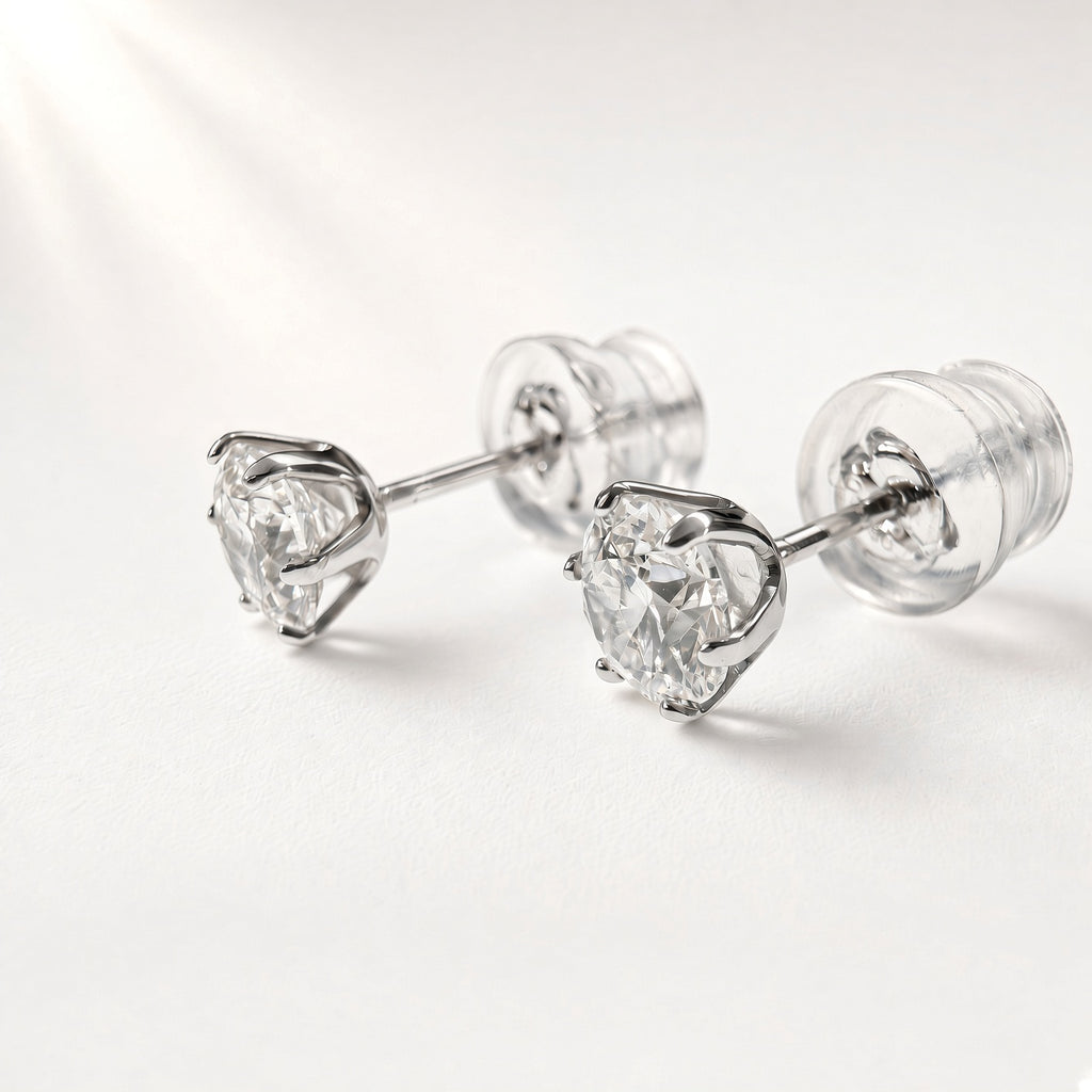 PT950 ダイヤモンドスタッドピアス 計0.70ct