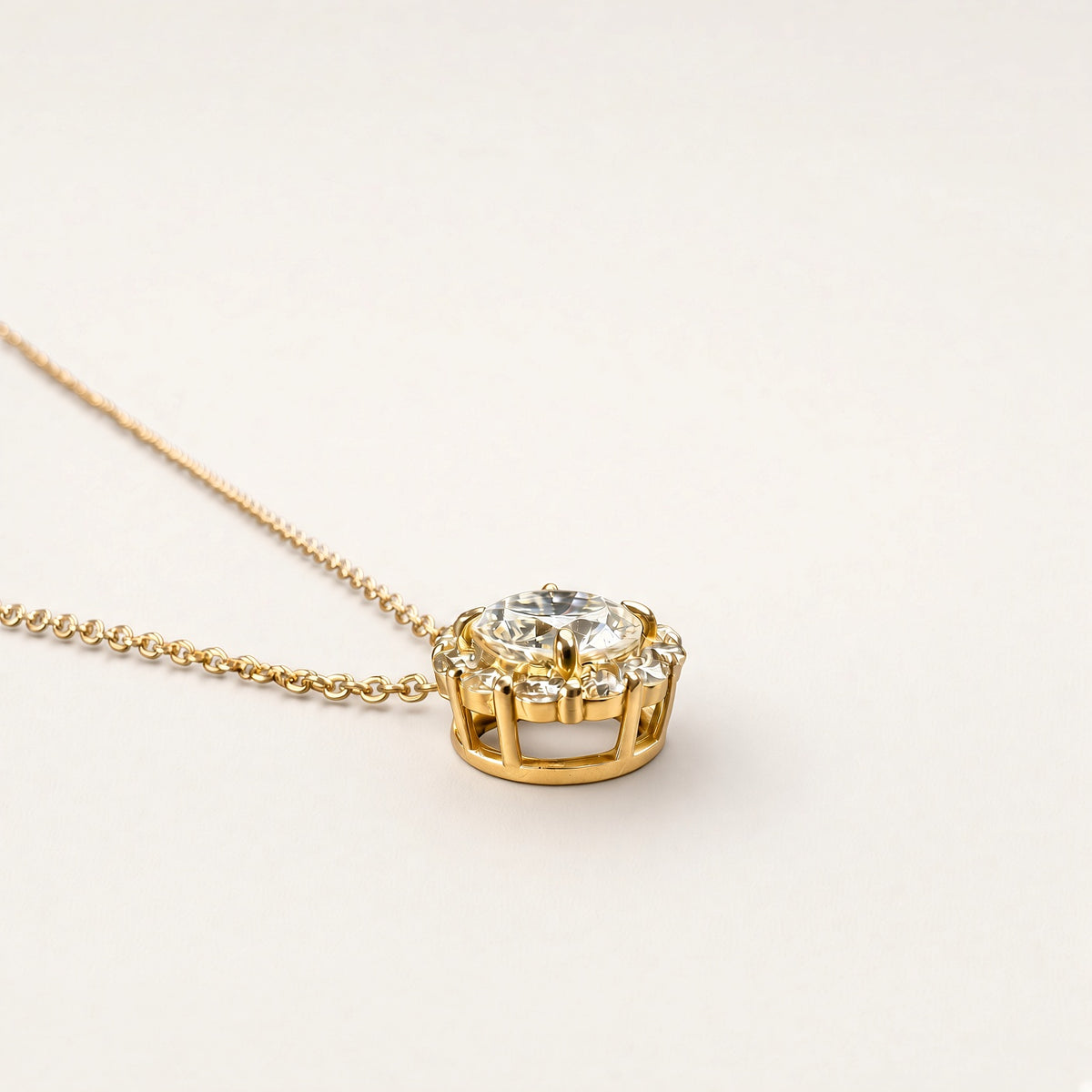 K18 ダイヤモンド取り巻きネックレス 計0.5ct