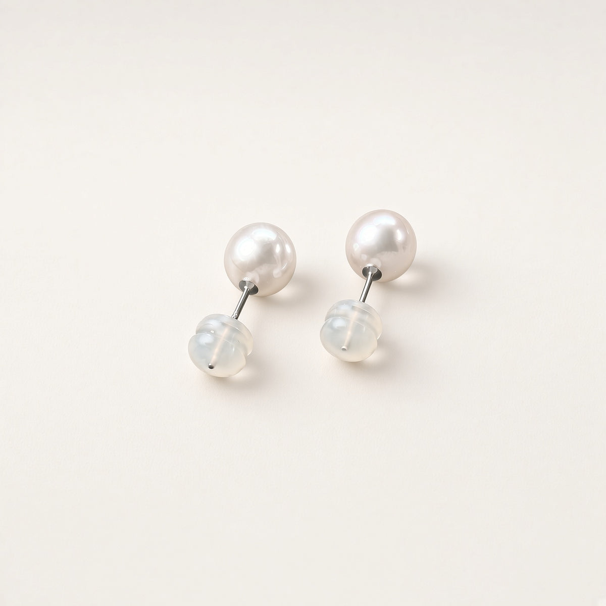 PT900 花珠アコヤパール一粒ピアス 7mm