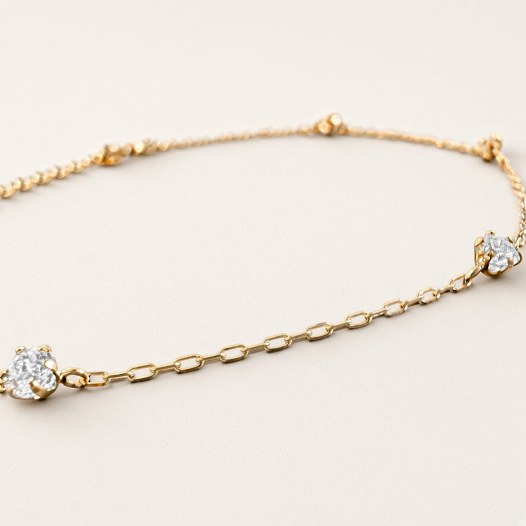 K18 ダイヤモンドステーション ブレスレット0.30ct