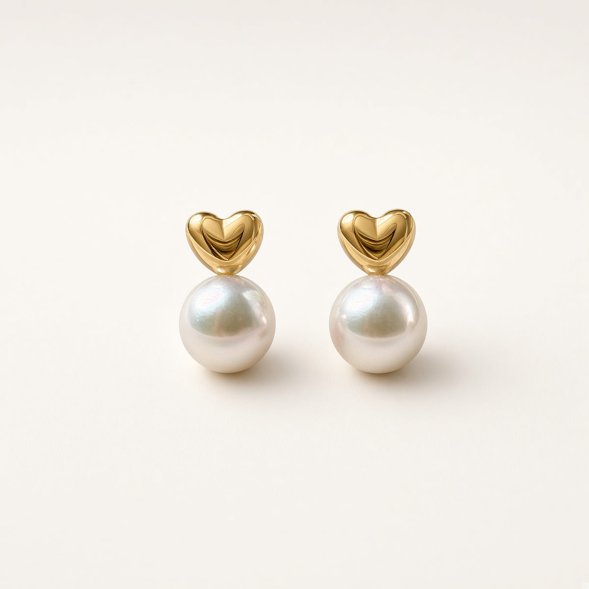 K18 アコヤパール6.5mm ハートピアス