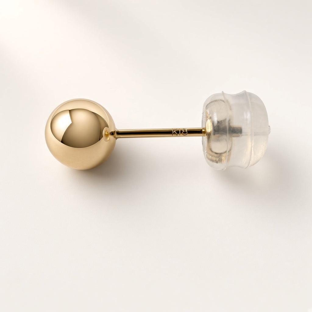 K18 ボールスタッド ピアス 5mm