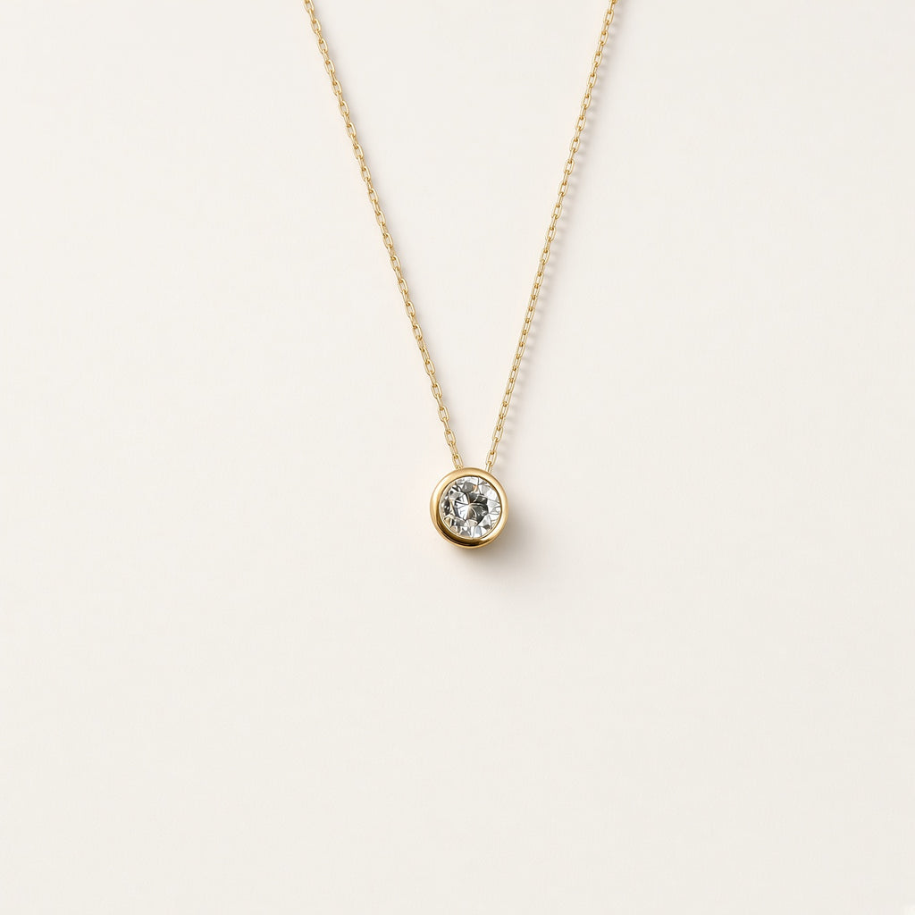 K18 ダイヤモンド一粒ネックレス 0.2ct