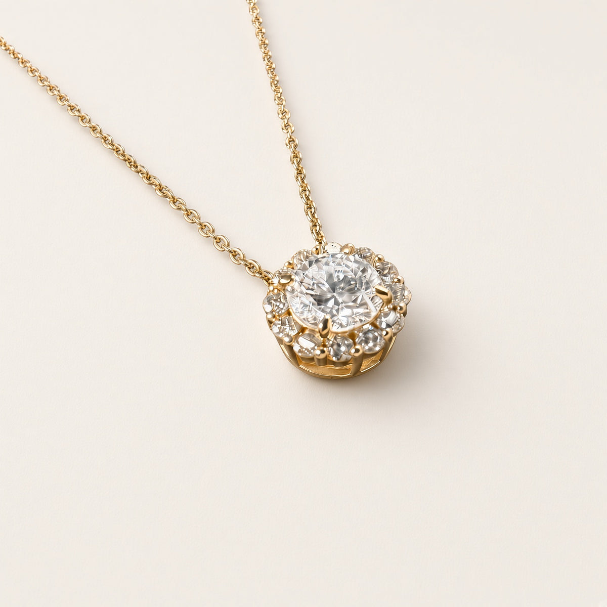 K18 ダイヤモンド取り巻きネックレス 計0.5ct