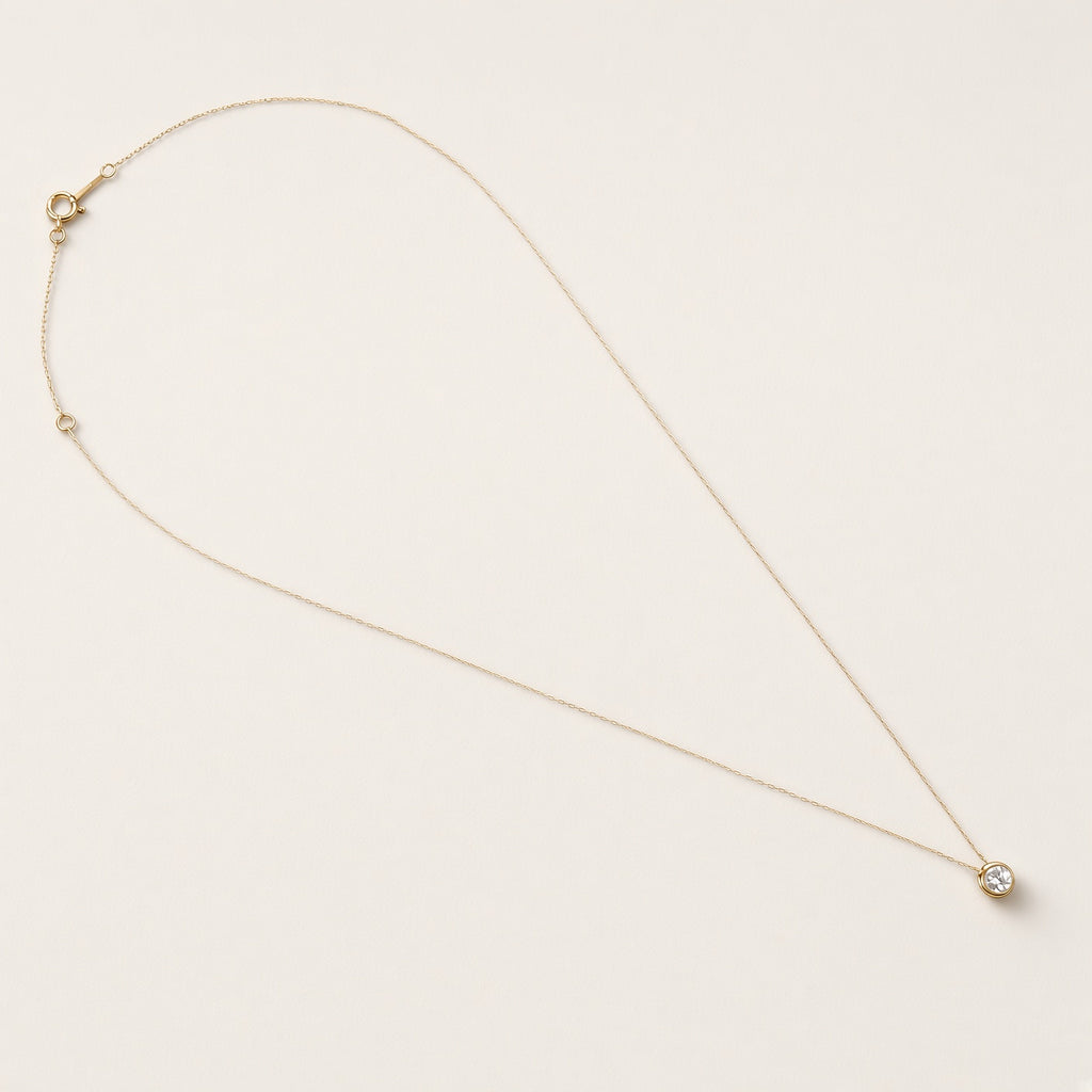 K18 ダイヤモンド一粒ネックレス 0.2ct
