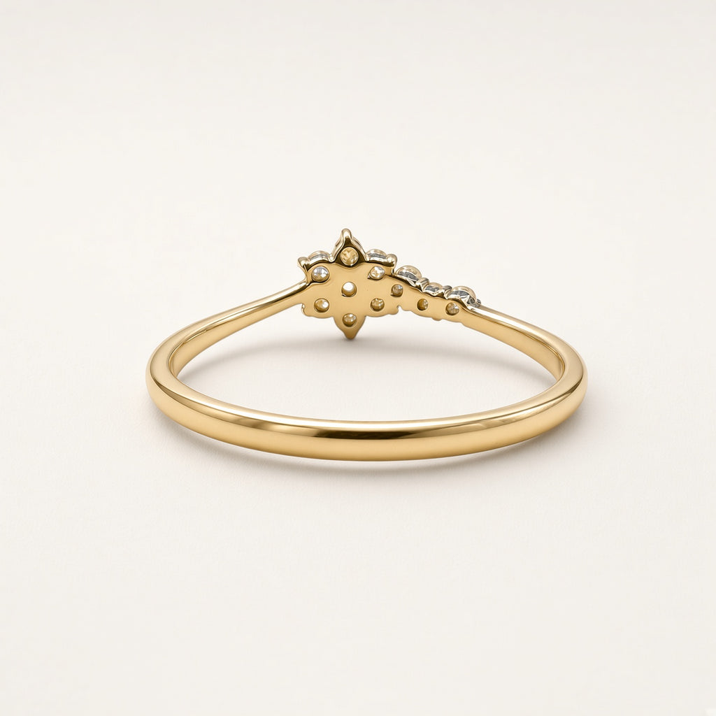 K18 ダイヤモンド フラワーリング 0.14ct