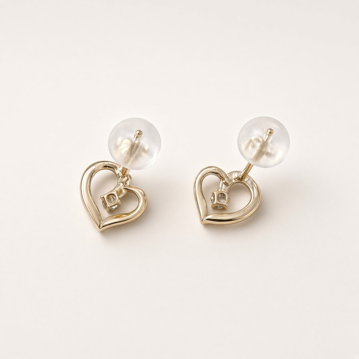 K18 オープンハートピアス 0.04ct
