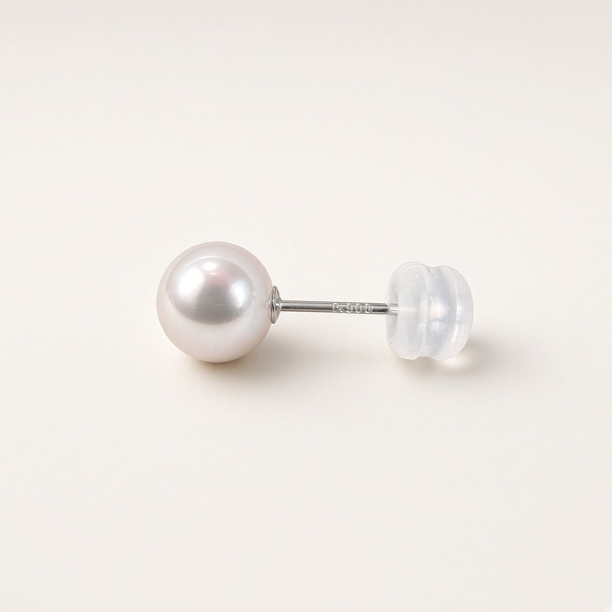 PT900 花珠アコヤパール一粒ピアス 7mm