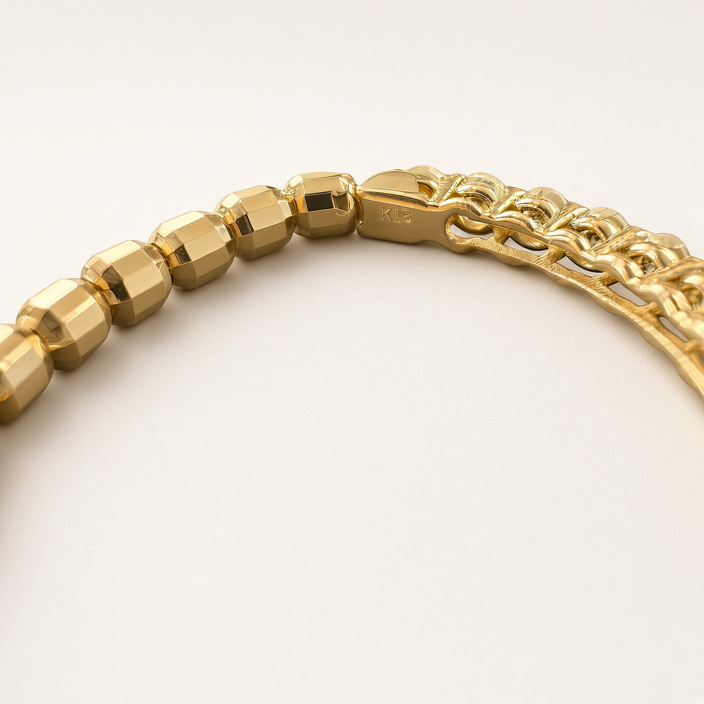 K18 カットボールダイヤモンド 0.2ct フレックスリング