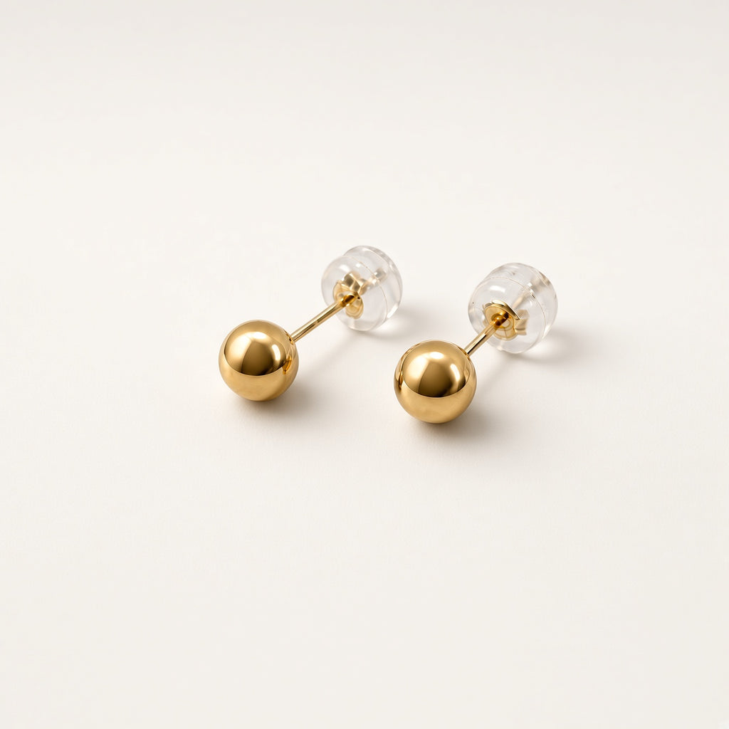 K18 ボールスタッド ピアス 5mm