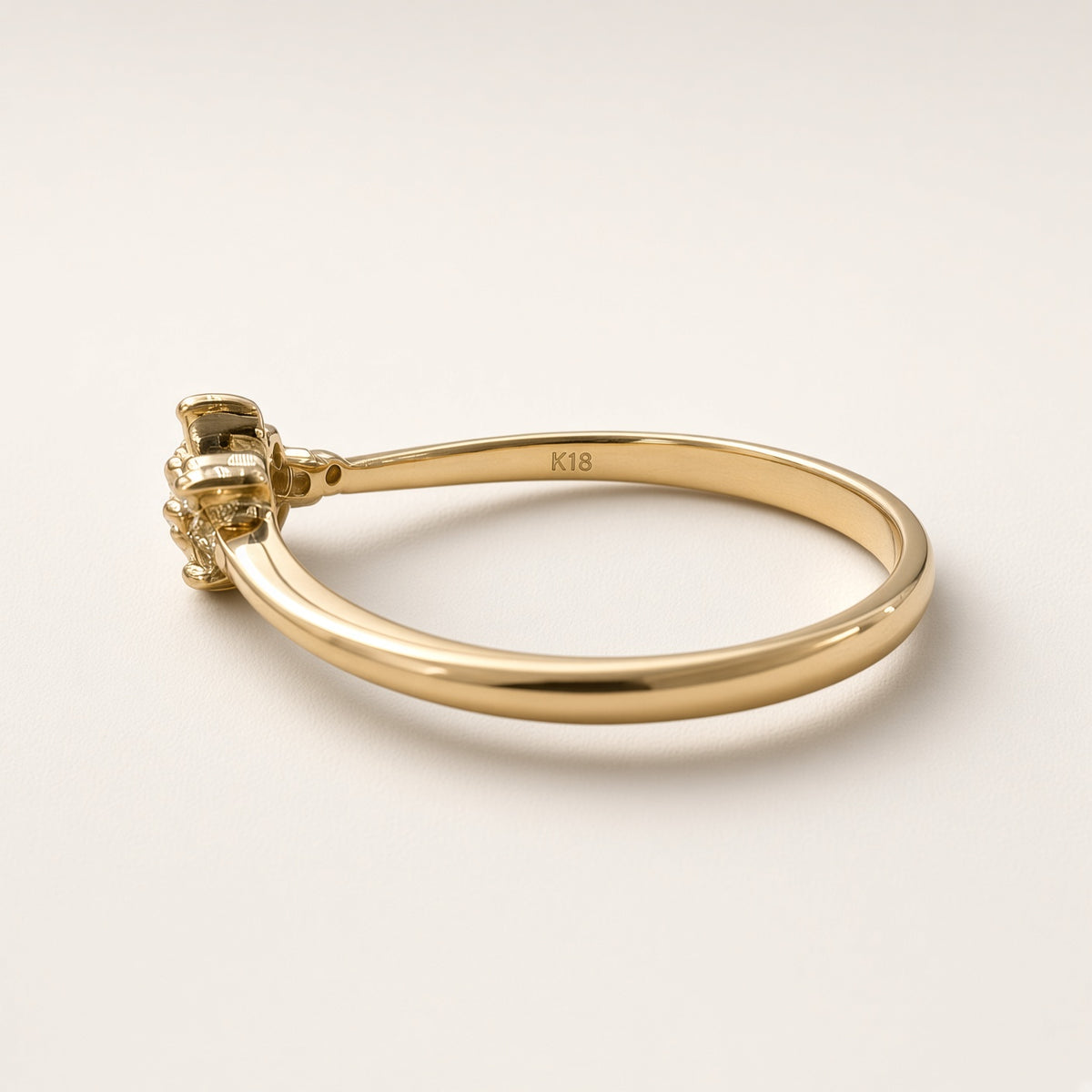 K18 ダイヤモンド フラワーリング 0.14ct