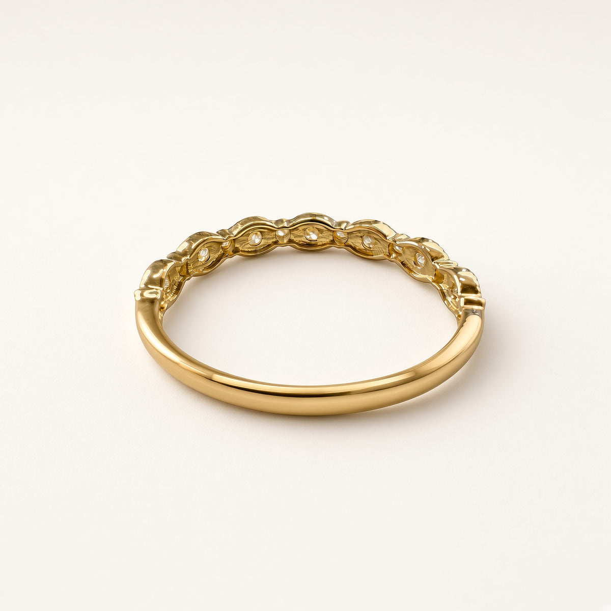 K18 ダイヤモンド 0.24ct ミルウェーブリング