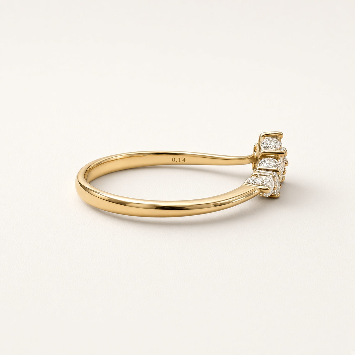 K18 ダイヤモンド フラワーリング 0.14ct