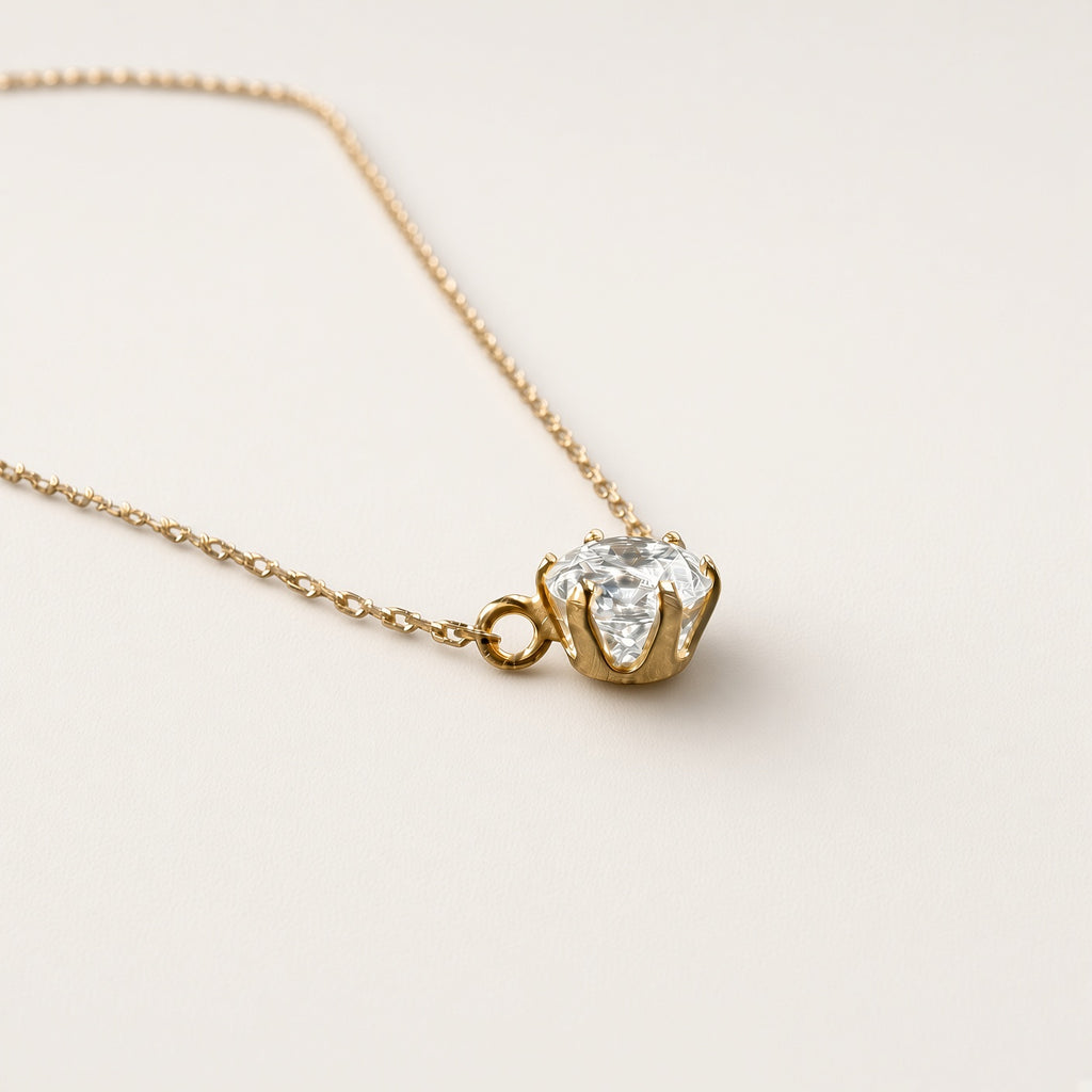 K18 ダイヤモンド一粒ネックレス 0.12ct