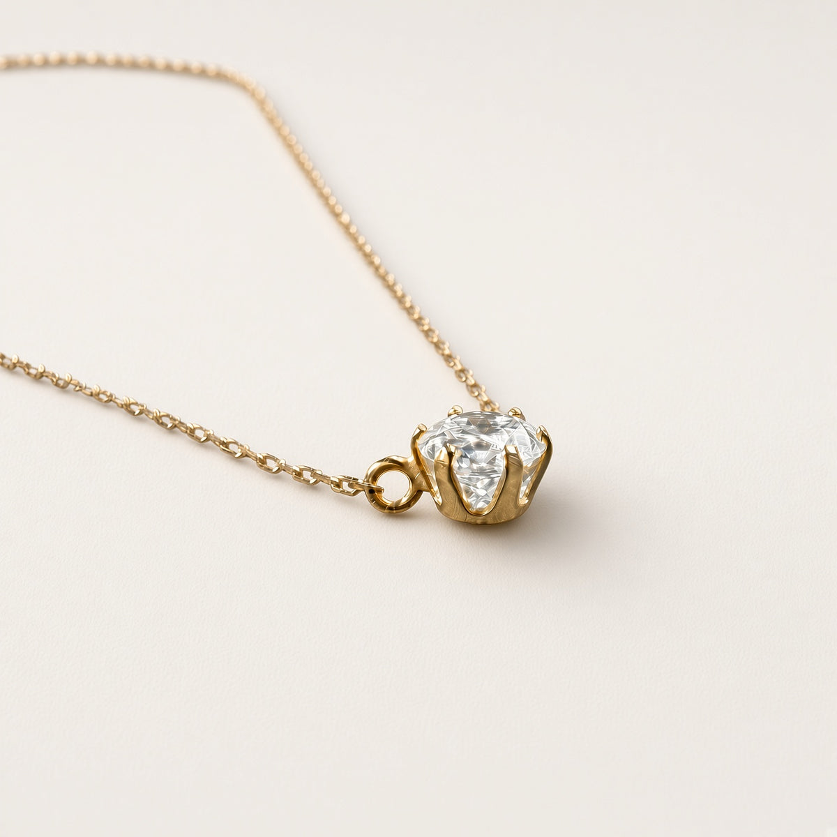 K18 ダイヤモンド一粒ネックレス 0.12ct