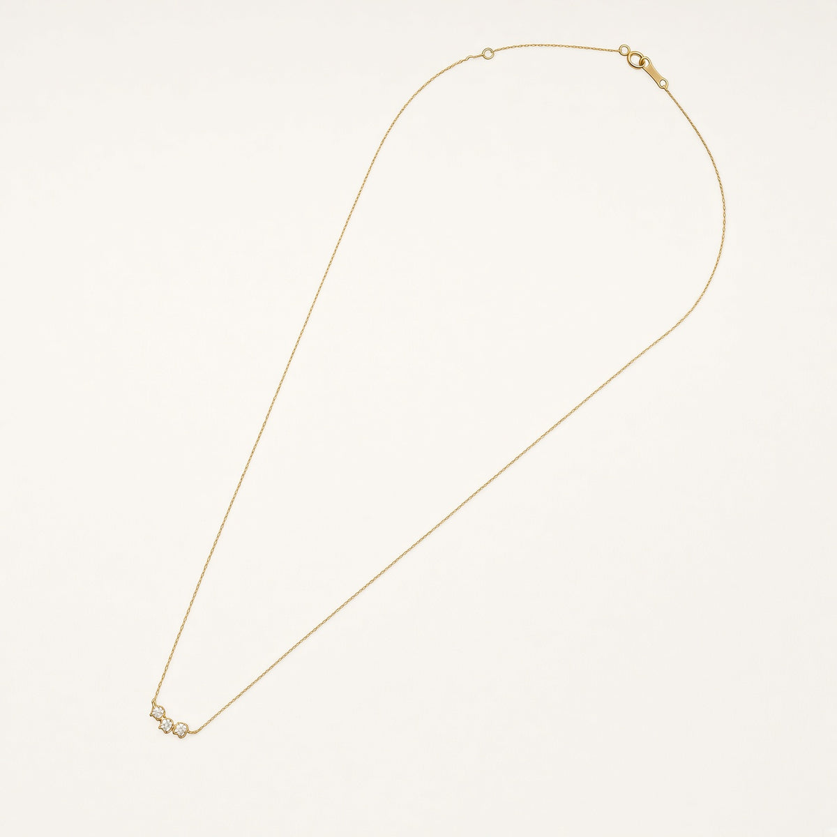 K18 ダイヤモンド 0.1ct 3ストーン アーチネックレス