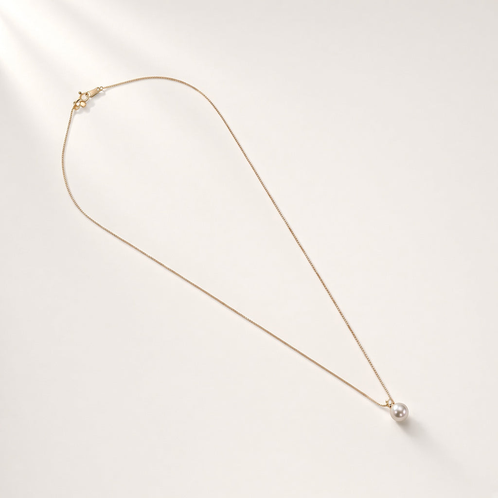 K18 アコヤパール&ダイヤモンド ネックレス 8.5mm/0.10ct
