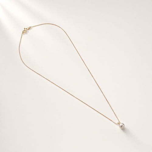 K18 アコヤパール&ダイヤモンド ネックレス 8.5mm/0.10ct