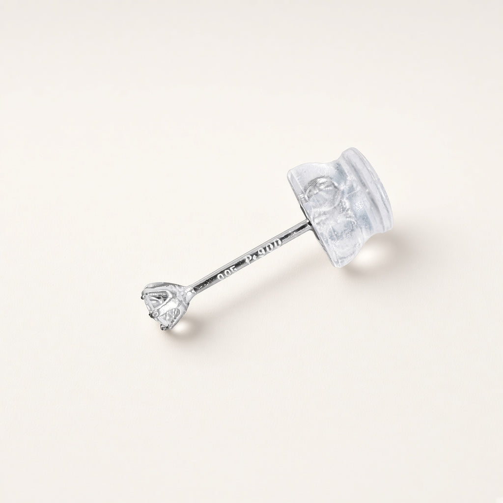 Pt900 一粒ダイヤモンドピアス 計0.1ct 6本爪