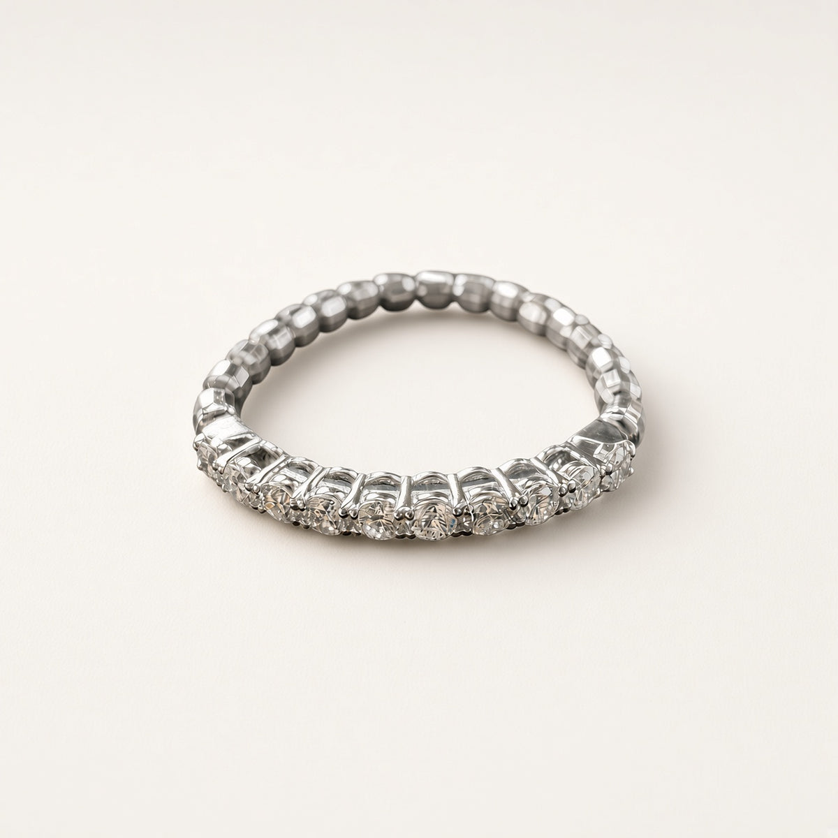 Pt950 カットボールダイヤモンド 0.2ct フレックスリング