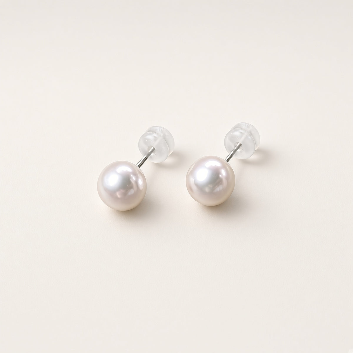 PT900 花珠アコヤパール一粒ピアス 7mm