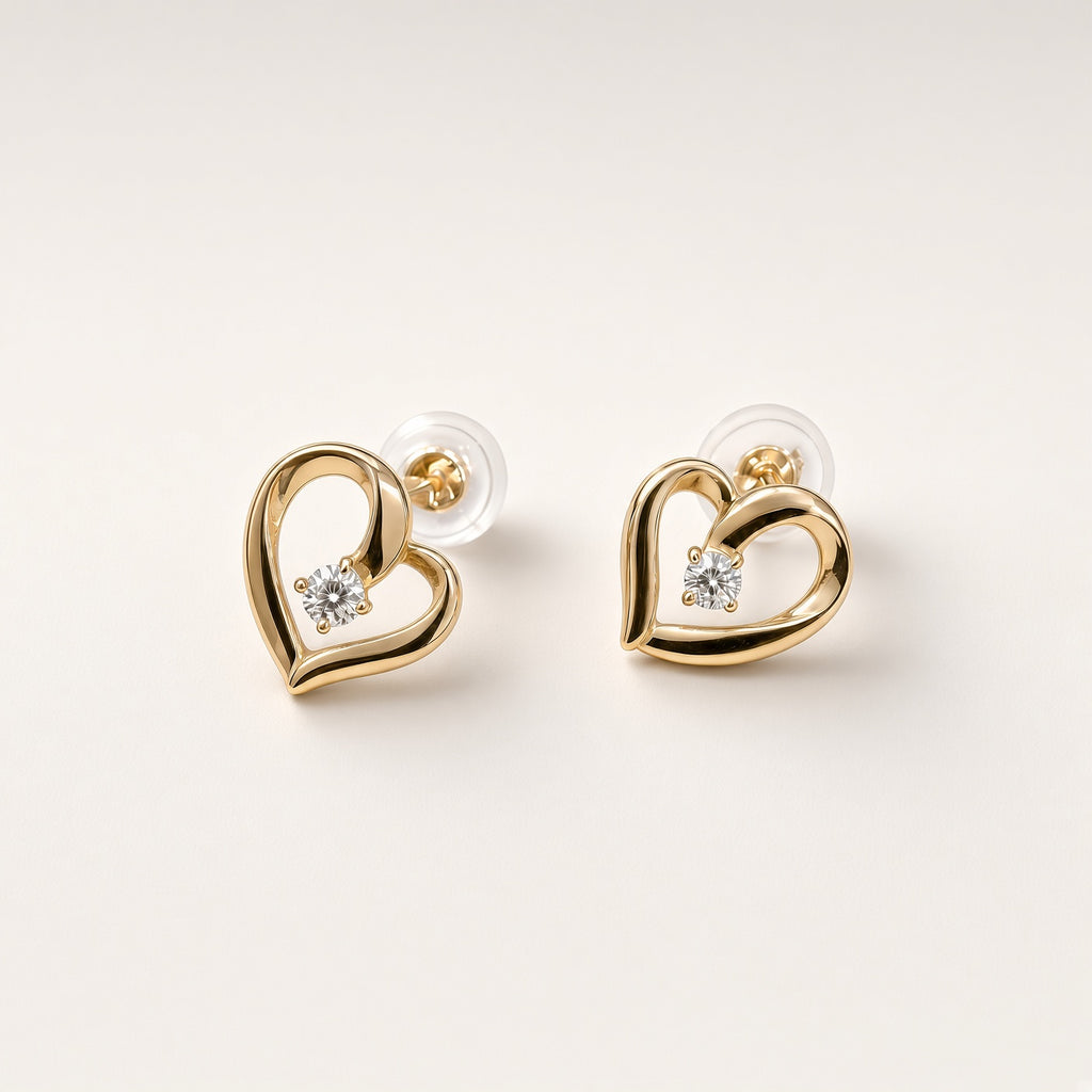 K18 オープンハートピアス 0.04ct