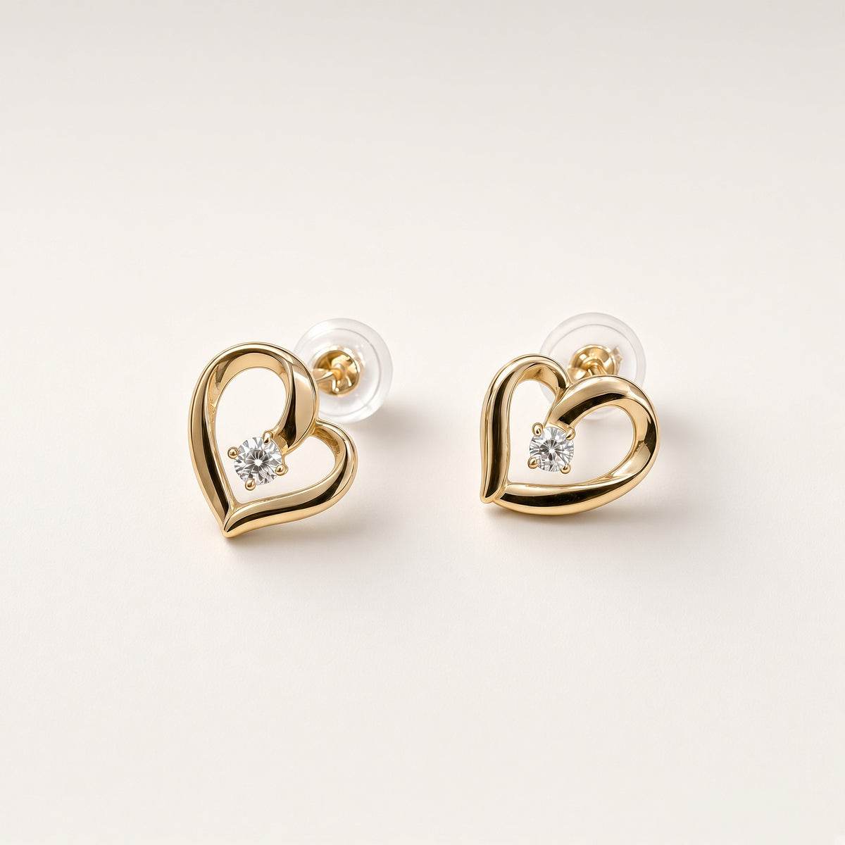 K18 オープンハートピアス 0.04ct