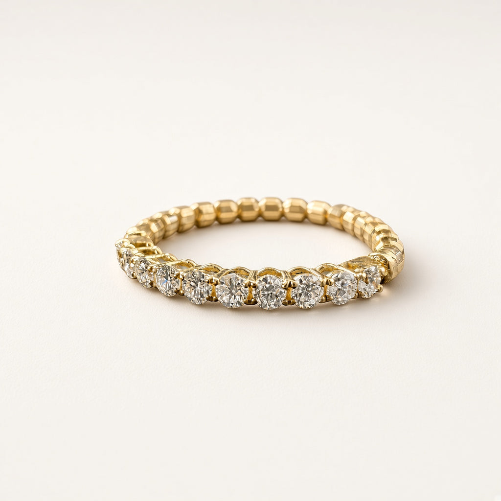 K18 カットボールダイヤモンド 0.2ct フレックスリング