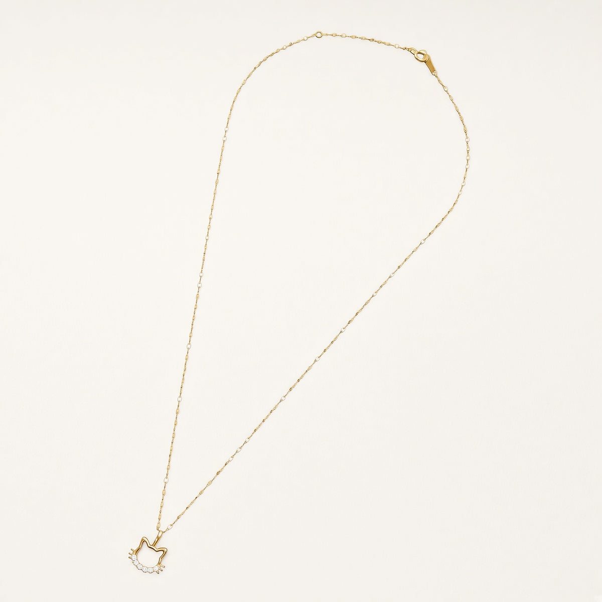 K18 ダイヤモンド 0.05ct ネコモチーフ ネックレス 40cm